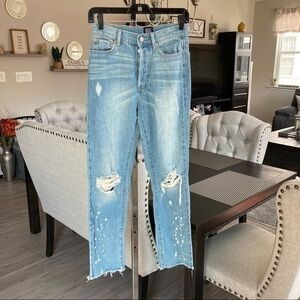 💋BDG mom boyfriend distressed ripped bleach jeans 👖 25